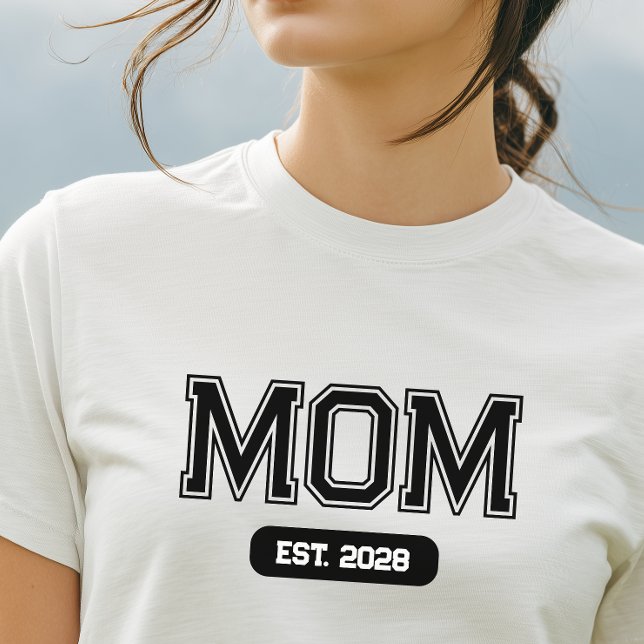 Anpassat datum ny mamma t shirt (Custom New Mom Established Tshirt)