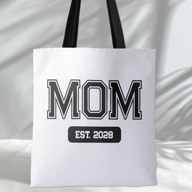 Anpassat datum Ny mamma Tygkasse (Mom Est. Tote Bag)