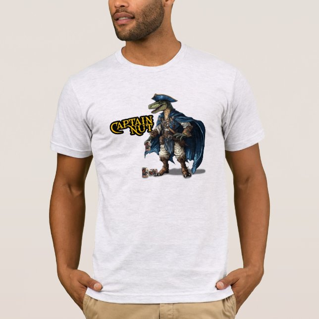 Anpassat Dinosaur Pirat-tecken T-Shirt (Framsida)