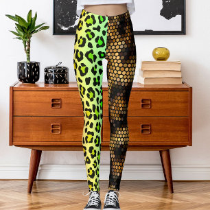 Anpassat djur av foto Leopard Vild katt Mönster Leggings