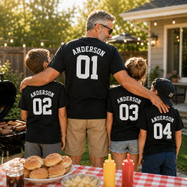 Anpassat Efternamn Pappa Jersey Fars Dag T Shirt