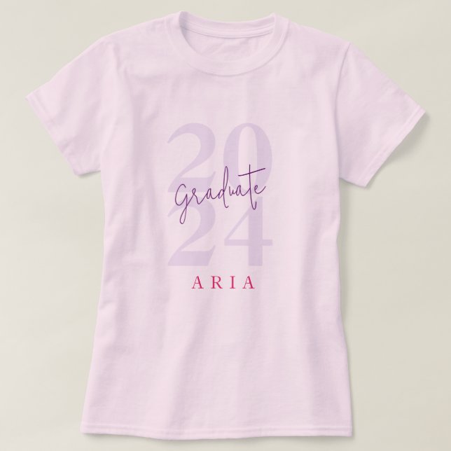 Anpassat enkelt Modern Script 2025 Studenten T Shirt (Design framsida)