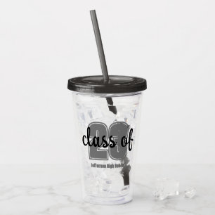 Anpassat examensår och skola akryl tumblar take away mugg