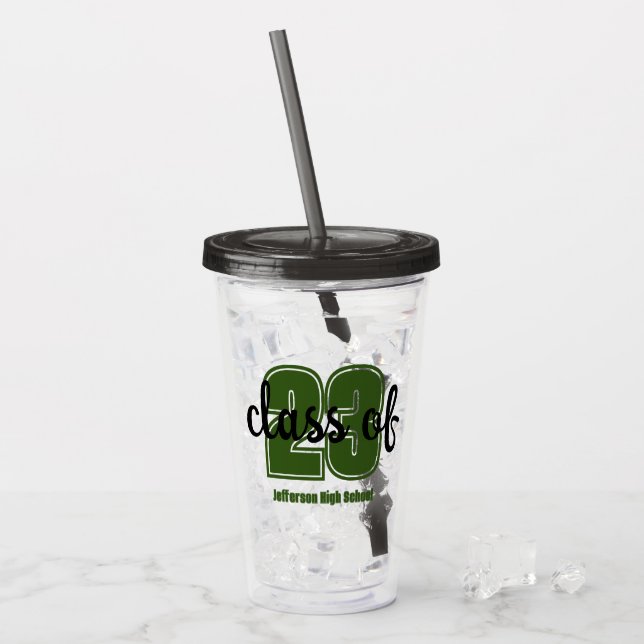 Anpassat examensår och skola take away mugg (Framsida Ice)