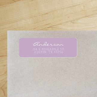 Anpassat familjefont | Lavendel | Returadress Etikett