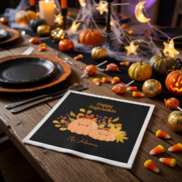 Anpassat familjenamn God Halloween Pappersservett