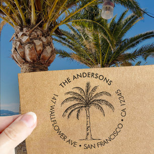 Anpassat familjenamn Palmtree Returadress Självfärgande Stämpel