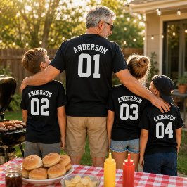 Anpassat familjenamn Papa Jersey Fars dag T Shirt