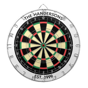 Anpassat familjenamn Rustik Dartboard Darttavla