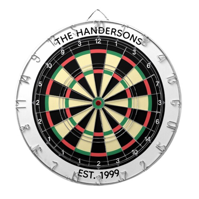 Anpassat familjenamn Rustik Dartboard Darttavla (Framsidan)