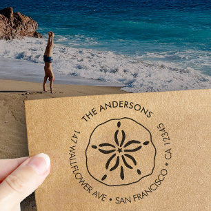 Anpassat familjenamn Sand Dollar Returadress Självfärgande Stämpel