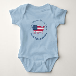 Anpassat Förenta staterna Flagga Blue T Shirt