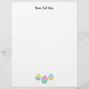 Anpassat företagsbrevpapper med cupcake-logotyp brevhuvud