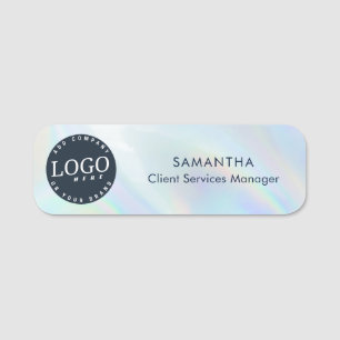 Anpassat företagslogotypföretag Iridescent Minimal Namnbricka