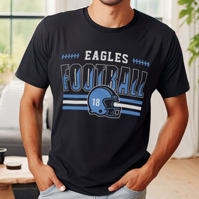 Anpassat fotbollslag blå rand pappa t shirt (Skapare uppladdad)