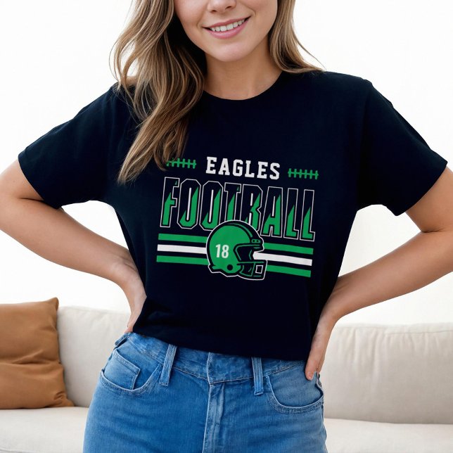 Anpassat fotbollslag grön rand mamma t shirt (Skapare uppladdad)