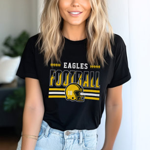 Anpassat fotbollslag gul rand mamma t shirt