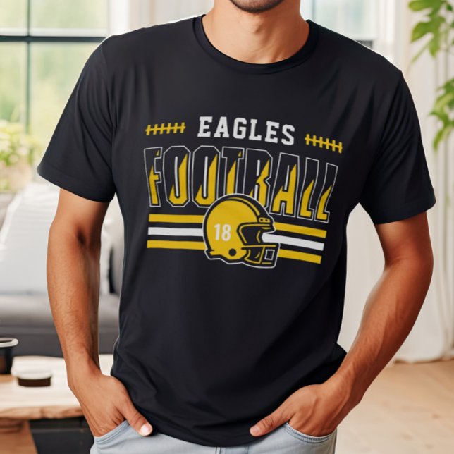 Anpassat fotbollslag gul rand pappa t shirt (Skapare uppladdad)