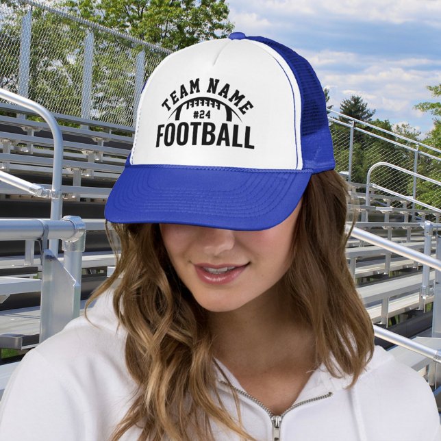 Anpassat fotbollslag namn nummer Royal Blue Keps (Skapare uppladdad)