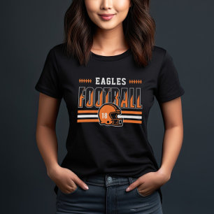 Anpassat fotbollslag orange rand mamma t shirt