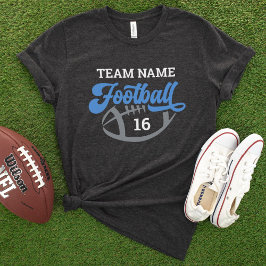Anpassat fotbollslagskrift Blå Svart Mamma T Shirt