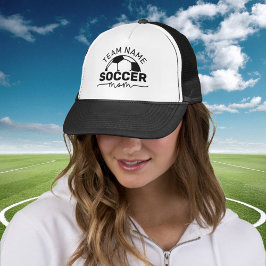 Anpassat fotbollsmamma lag namn nummer svart keps