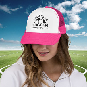 Anpassat fotbollsmamma-lagnamn Hot Pink Keps