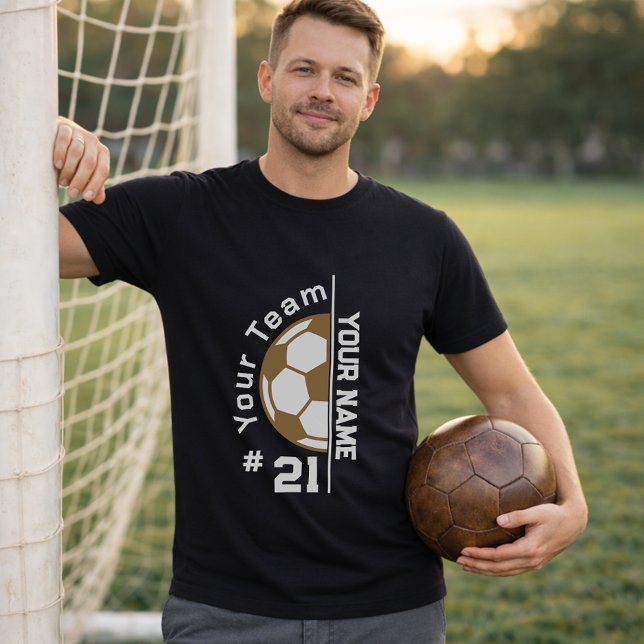 Anpassat fotbollsspelarens namn Lag Nummer Boll T Shirt (Skapare uppladdad)
