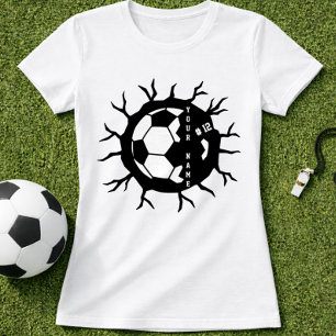 Anpassat fotbollsspelarens namn Målarfärg stänker T Shirt
