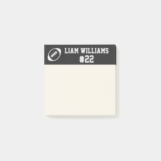 Anpassat fotbollsspelarens namn & nummer Svart Tre Post-it Block