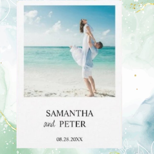 Anpassat foto Modern Beach-bröllop Inbjudningar (Create lasting memories with a custom photo modern beach wedding invitation  )