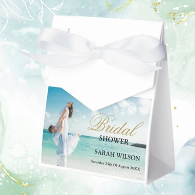 Anpassat foto Modern Beach-bröllop Presentaskar (Create lasting memories with custom photo modern beach wedding favor boxes—personalized keepsakes )