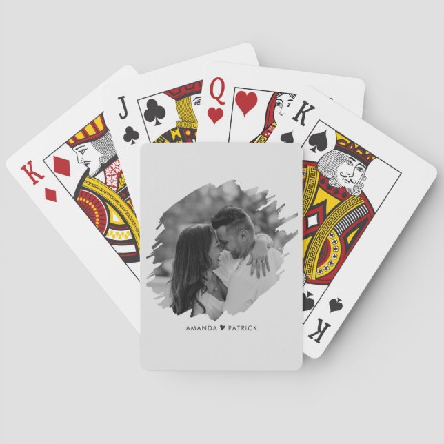 Anpassat foto par med modern Valentines day Casinokort (Baksidan)