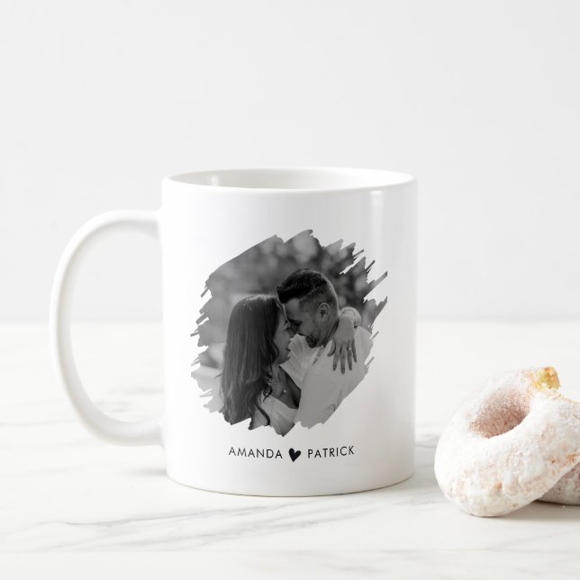 Anpassat foto par med modern Valentines day Kaffemugg (Med munk)