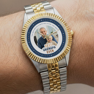 Anpassat fotomeddelande Bästa farfar någonsin Armbandsur