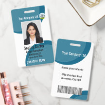 Anpassat fotonamn Anställd ID-märke Blå Ask