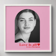 Anpassat fotonamn kärlek minimalistisk rosa röd