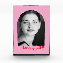 Anpassat fotonamn kärlek minimalistisk rosa röd