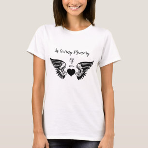 Anpassat gel Heart och Vingar i Loving Memory  T Shirt