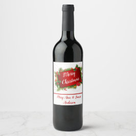 Anpassat God jul Vinflaska Etikett