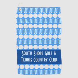 Anpassat Golf Bollar & Tees Blue Golf Towel