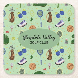 Anpassat golftema underlägg papper kvadrat