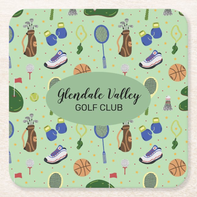 Anpassat golftema underlägg papper kvadrat (Framsidan)