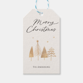 Anpassat guld Gräs Modern God jul Presentetikett