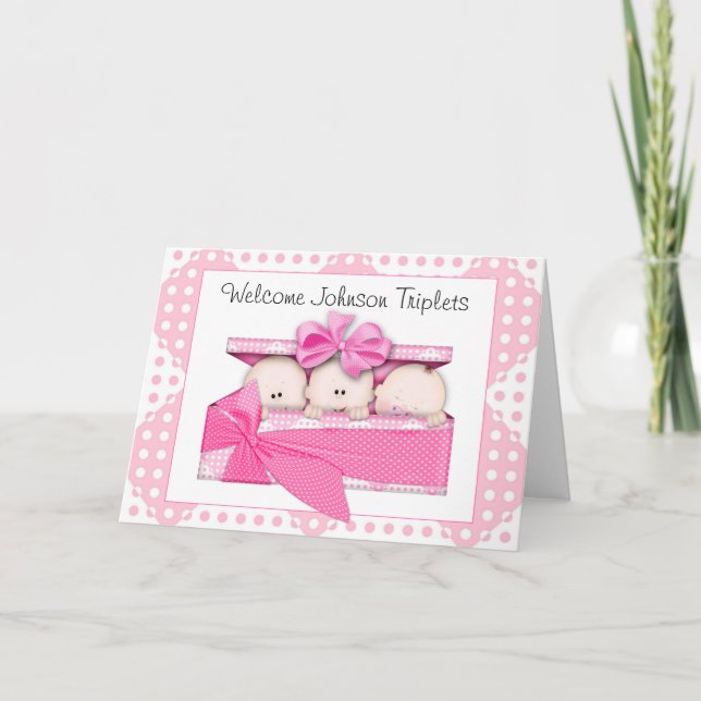 Anpassat hälsningskort för tripplingar kort (Framsida)