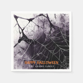 Anpassat Happy halloween-namn för Scary Spindelnät Pappersservett