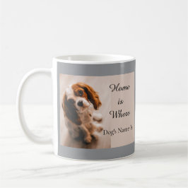 Anpassat hem är där hundens namn är, Spaniel-gåva Kaffemugg