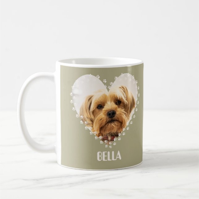 Anpassat hundfoto, anpassat namn Dog, Dog Lover-gå Kaffemugg (Vänster)