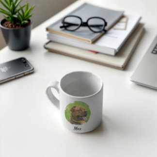 Anpassat husdjur Namn & Foto Fram & Bak Kaffemugg