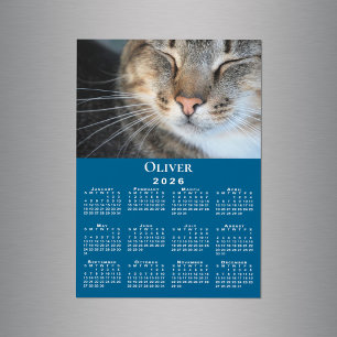 Anpassat husdjurs fotonamn 2026 Kalender Blå Magne